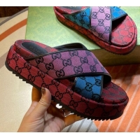 Best Product Gucci GG Denim Platform Sandal 663666 Multicolor 2021