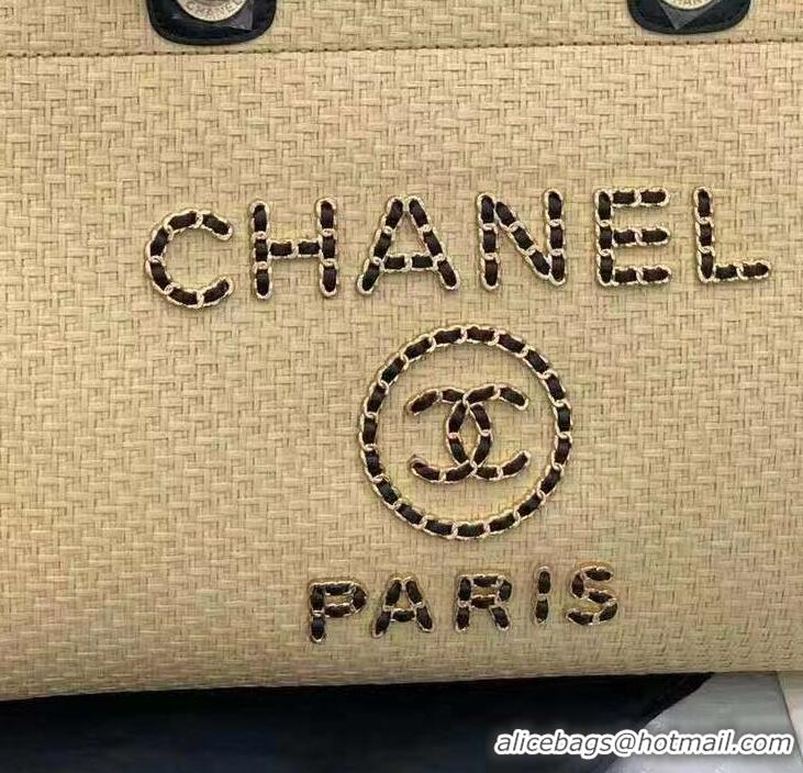 Good Fashion Chanel Small Weave Shopping Bag A66945 Cream