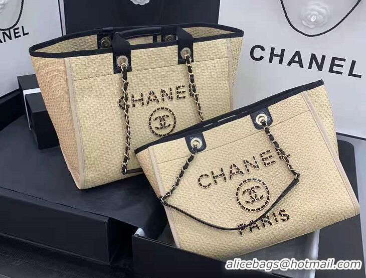 Good Fashion Chanel Small Weave Shopping Bag A66945 Cream