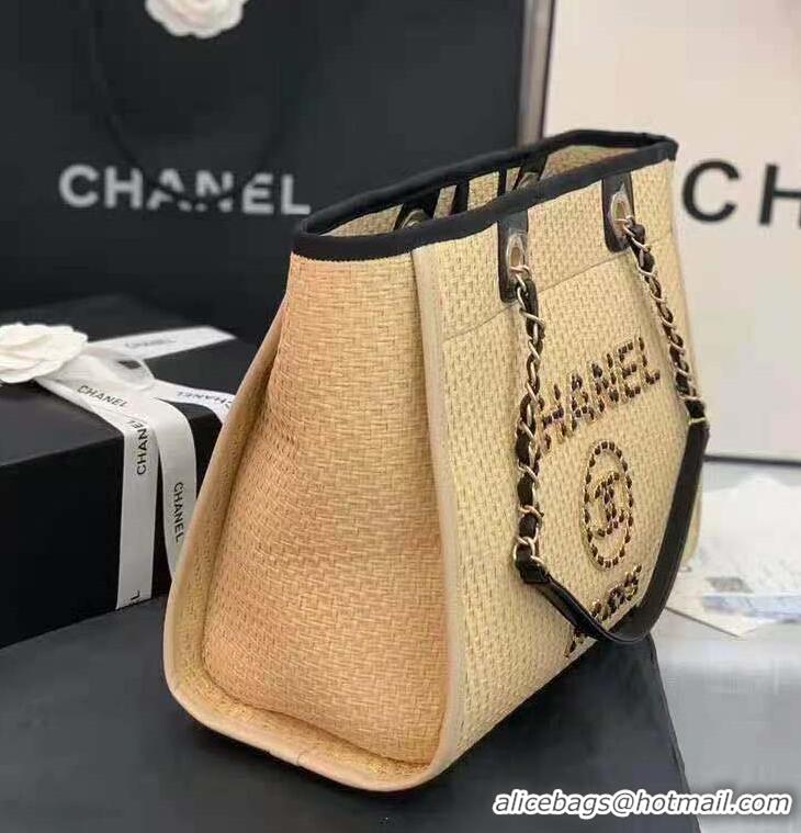 Good Fashion Chanel Small Weave Shopping Bag A66945 Cream