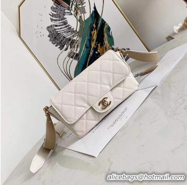 Reasonable Price Chanel Shoulder Flap Bag Original leather AS3659 White