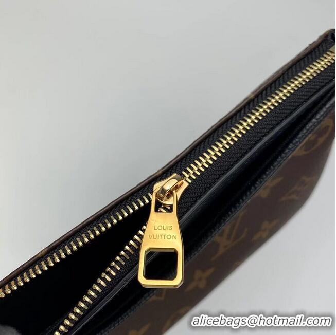 Top Quality Louis Vuitton Monogram Canvas PALLAS Clutch Original Leather M41638 Black