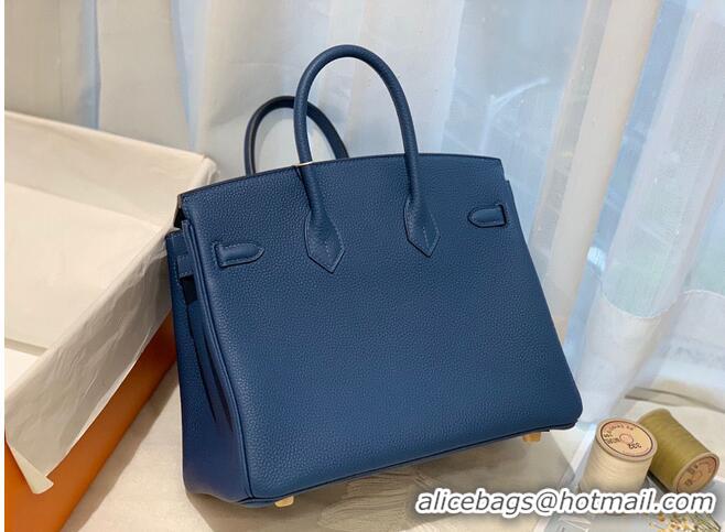 Good Product Hermes Birkin 25CM Togo Bag Original Leather H25E Dark Blue