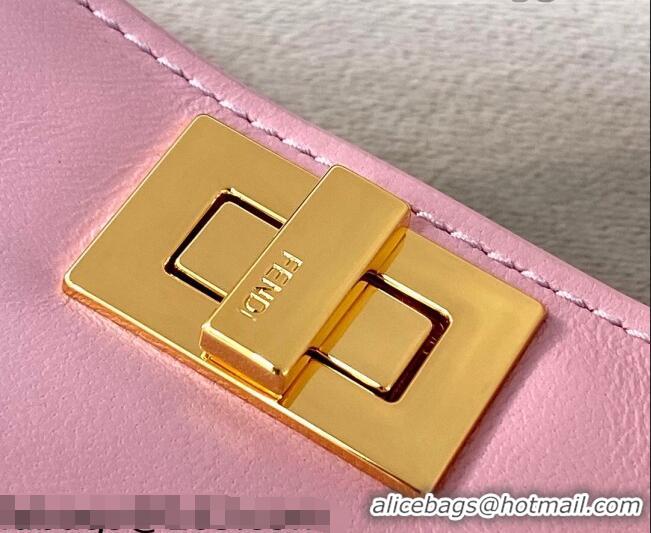 Discount Fendi Leather Nano Pico Peekaboo Bag Charm FD8385 Lilac Pink 2021