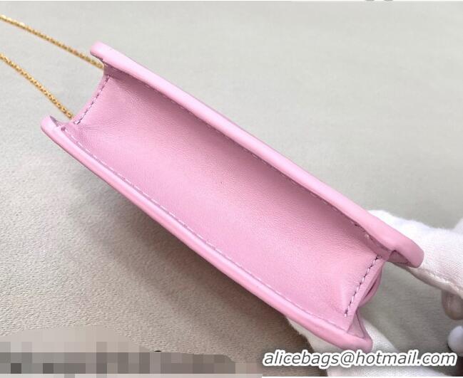 Discount Fendi Leather Nano Pico Peekaboo Bag Charm FD8385 Lilac Pink 2021