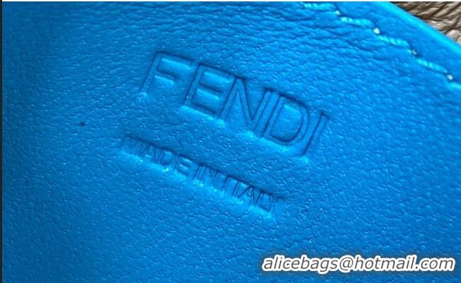 Cheapest Fendi Leather Nano Pico Peekaboo Bag Charm FD8385 Light Blue 2021