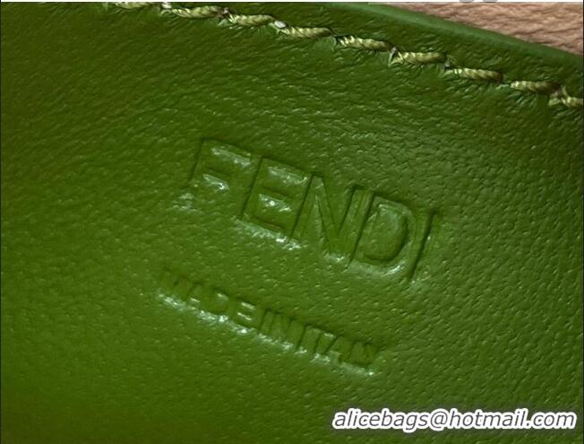 Famous Brand Fendi Leather Nano Pico Peekaboo Bag Charm FD8385 Green 2021