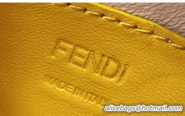 Good Product Fendi Leather Nano Pico Peekaboo Bag Charm FD8385 Yellow 2021