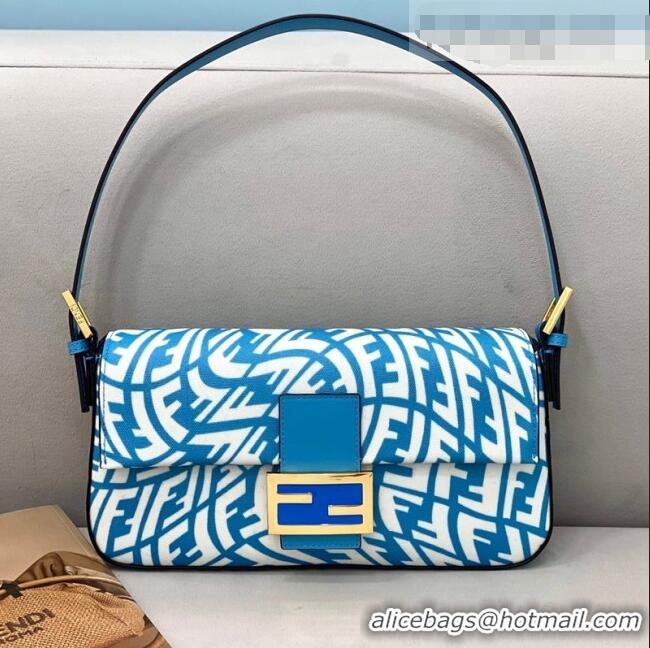 Promotional Fendi Baguette 1997 Medium FF Vertigo Bag FD8378 Blue 2021