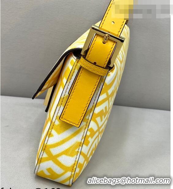 Traditional Discount Fendi Baguette 1997 Medium FF Vertigo Bag FD8378 Yellow 2021