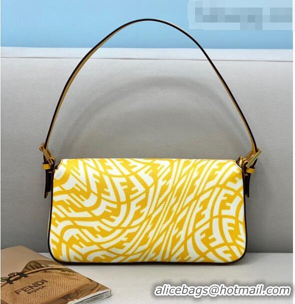 Traditional Discount Fendi Baguette 1997 Medium FF Vertigo Bag FD8378 Yellow 2021