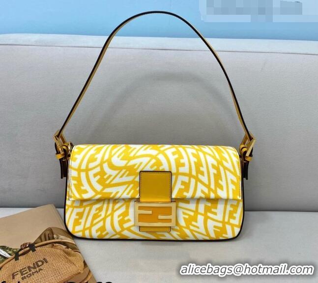 Traditional Discount Fendi Baguette 1997 Medium FF Vertigo Bag FD8378 Yellow 2021