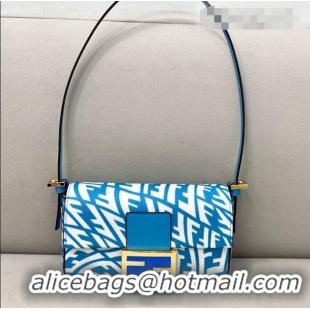 Buy Classic Fendi Baguette 1997 Mini FF Vertigo Bag FD8378 Light Blue 2021