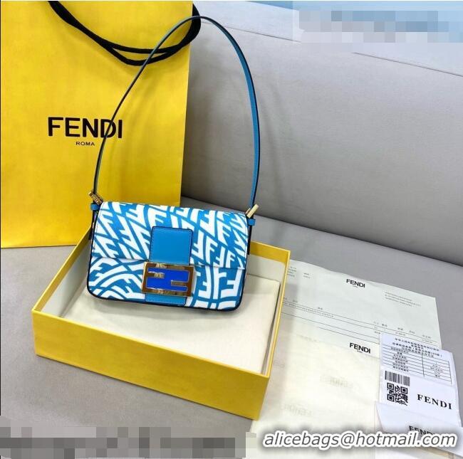 Buy Classic Fendi Baguette 1997 Mini FF Vertigo Bag FD8378 Light Blue 2021