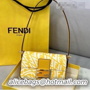 Reasonable Price Fendi Baguette 1997 Mini FF Vertigo Bag F08378 Yellow 2021