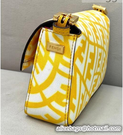 Reasonable Price Fendi Baguette 1997 Mini FF Vertigo Bag F08378 Yellow 2021