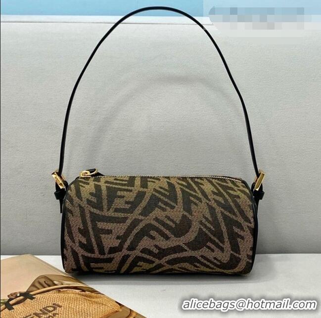 New Fashion Fendi FF Vertigo Canvas Rolling Mini Shoulder Bag FD8377 Brown 2021