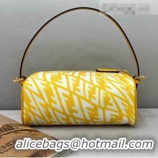 Top Grade Fendi FF Vertigo Canvas Rolling Mini Shoulder Bag FD8377 Yellow 2021