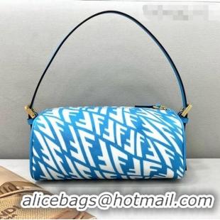 Discount Fendi FF Vertigo Canvas Rolling Mini Shoulder Bag FD8377 Light Blue 2021