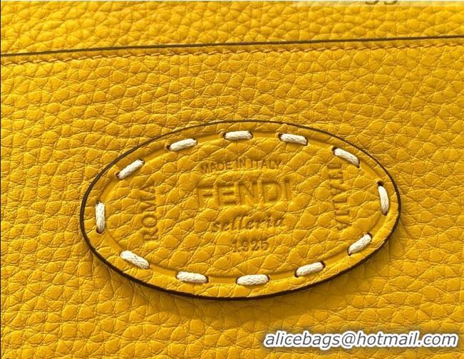 Top Grade Fendi Medium Peekaboo ISeeU Bag in Stitching Full Grain Leather FD0203 Yellow 2021