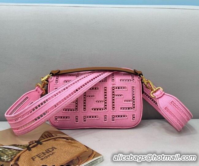 Top Quality Fendi Baguette Mini Bag with FF embroidery 8372S Pink 2021