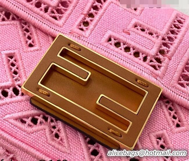 Top Quality Fendi Baguette Mini Bag with FF embroidery 8372S Pink 2021