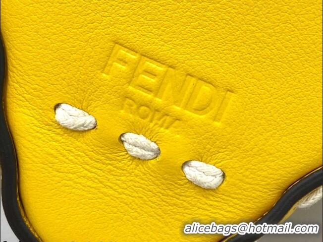 Famous Brand Fendi Triangle Mini Bag in Stitching Leather 8388 Yellow 2021