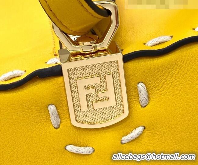 Famous Brand Fendi Triangle Mini Bag in Stitching Leather 8388 Yellow 2021