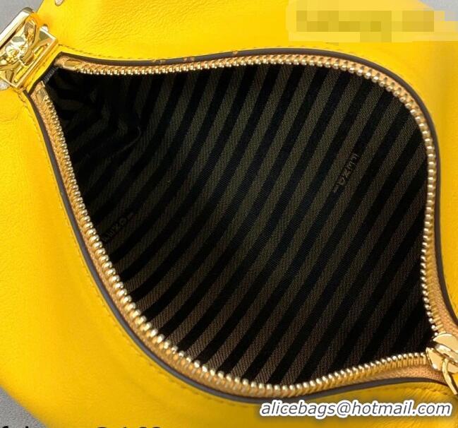 Famous Brand Fendi Triangle Mini Bag in Stitching Leather 8388 Yellow 2021