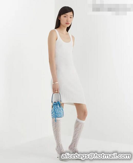 Market Sells Fendi Mon Tresor Mini Bucket Bag in FF Vertigo Glazed Canvas FD222 Light Blue 2021