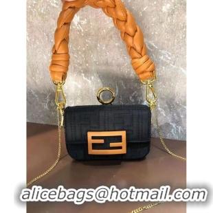 Super Quality Fendi mini BAGUETTE cotton bag F6550 black