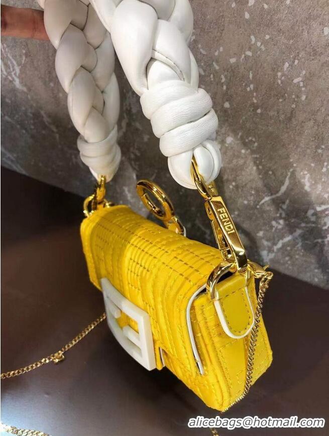 Buy Fashionable Fendi mini BAGUETTE cotton bag F6550 yellow