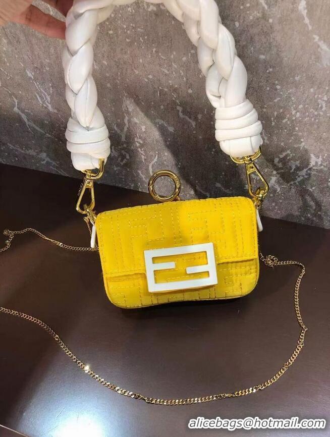 Buy Fashionable Fendi mini BAGUETTE cotton bag F6550 yellow