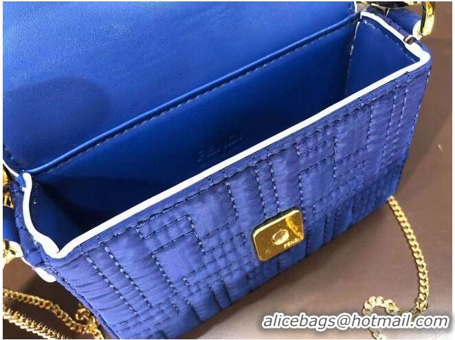 Top Quality Fendi mini BAGUETTE cotton bag F6550 blue