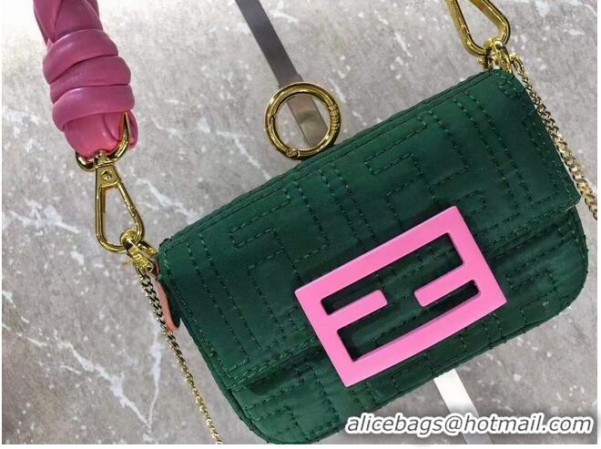 Top Quality Fendi mini BAGUETTE cotton bag F6550 green