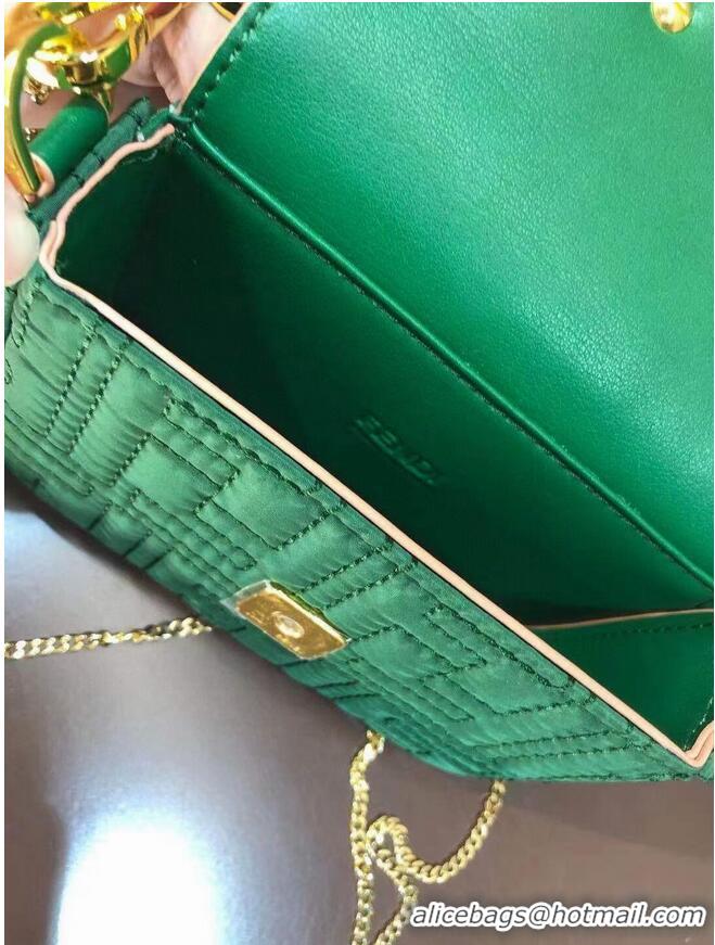 Top Quality Fendi mini BAGUETTE cotton bag F6550 green