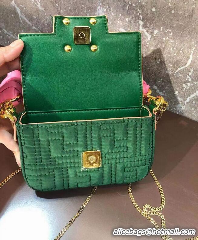 Top Quality Fendi mini BAGUETTE cotton bag F6550 green