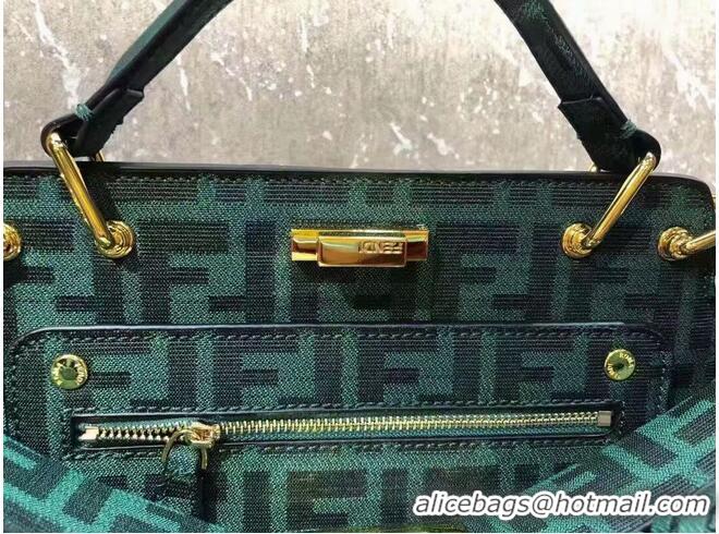 Shop Cheapest Fendi PEEKABOO X-LITE LARGE green cotton bag 8BN304A