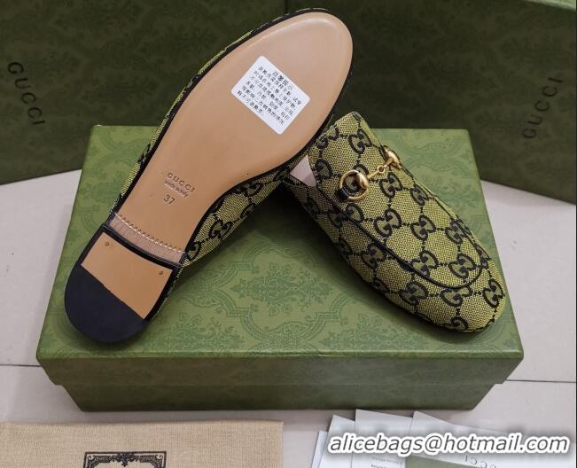 Popular Style Gucci GG Canvas Princetown Slipper with Horsebit 043051 Green 2021