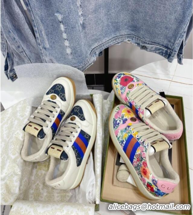 Most Popular Gucci Ken Scott Flora Print Screener Sneaker 043072