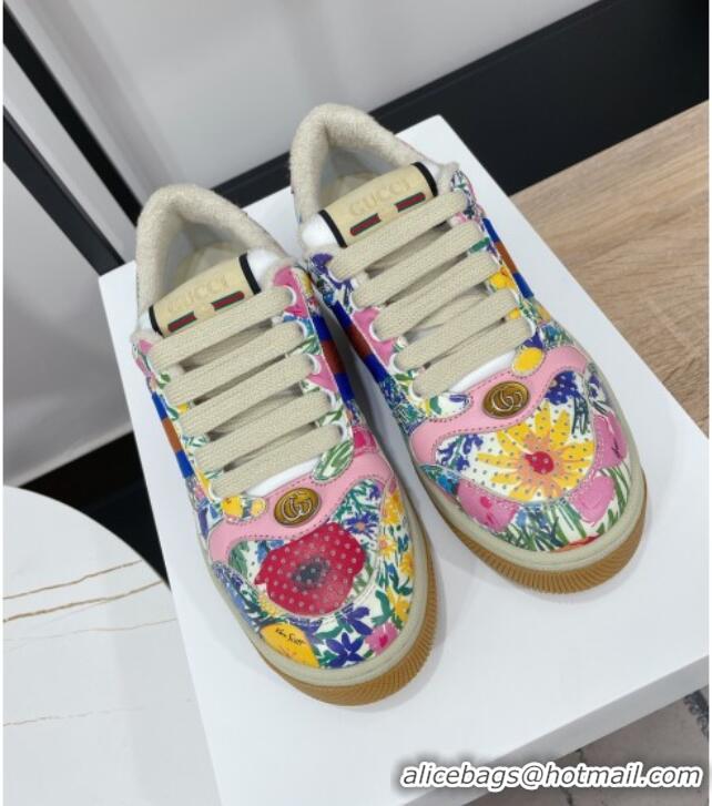 Most Popular Gucci Ken Scott Flora Print Screener Sneaker 043072