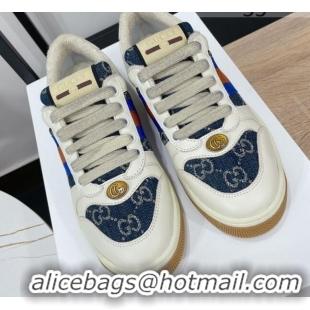 Youthful Gucci GG Denim Screener Sneaker 043072 Dark Blue