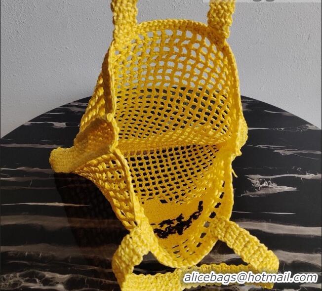 Super Quality Prada Woven Raffia Tote Bag 1BG393 Yellow 2021