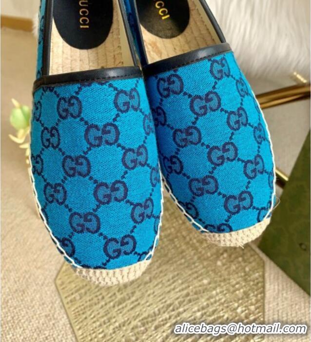 Custom Gucci GG Canvas Espadrilles 050672 Blue 2021