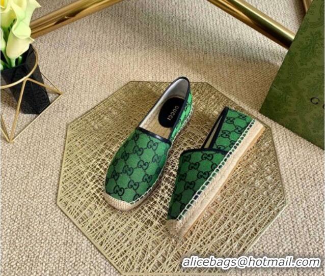 Pretty Style Gucci GG Canvas Espadrilles 050673 Green 2021