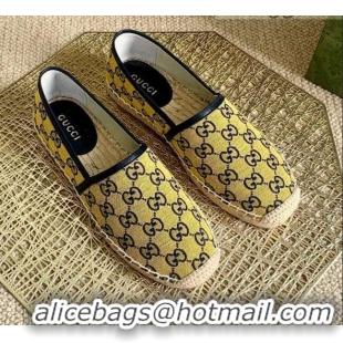 Top Grade Gucci GG Canvas Espadrilles 050673 Yellow 2021