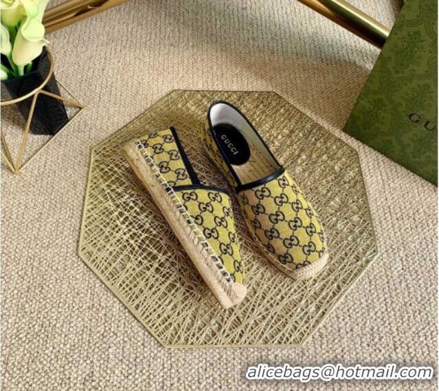 Top Grade Gucci GG Canvas Espadrilles 050673 Yellow 2021