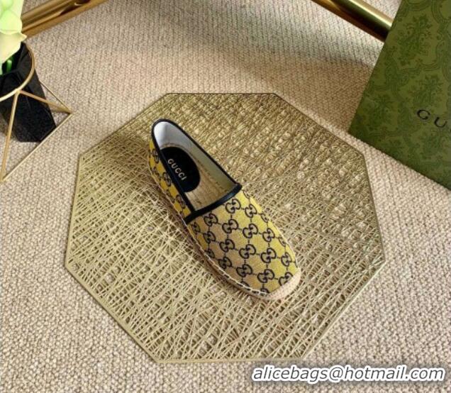 Top Grade Gucci GG Canvas Espadrilles 050673 Yellow 2021