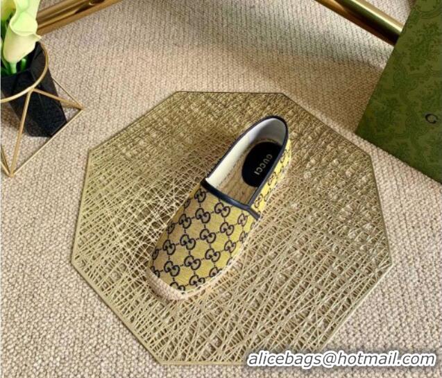 Top Grade Gucci GG Canvas Espadrilles 050673 Yellow 2021