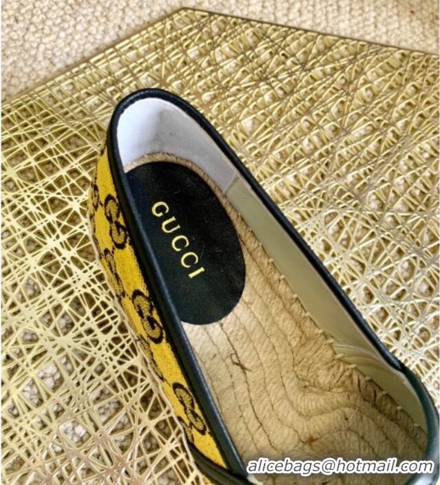 Top Grade Gucci GG Canvas Espadrilles 050673 Yellow 2021